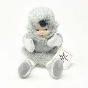 Vintage 1995 FTD Little Snowflower Gray‎ Collectible Doll 13" Eskimo Porcelain